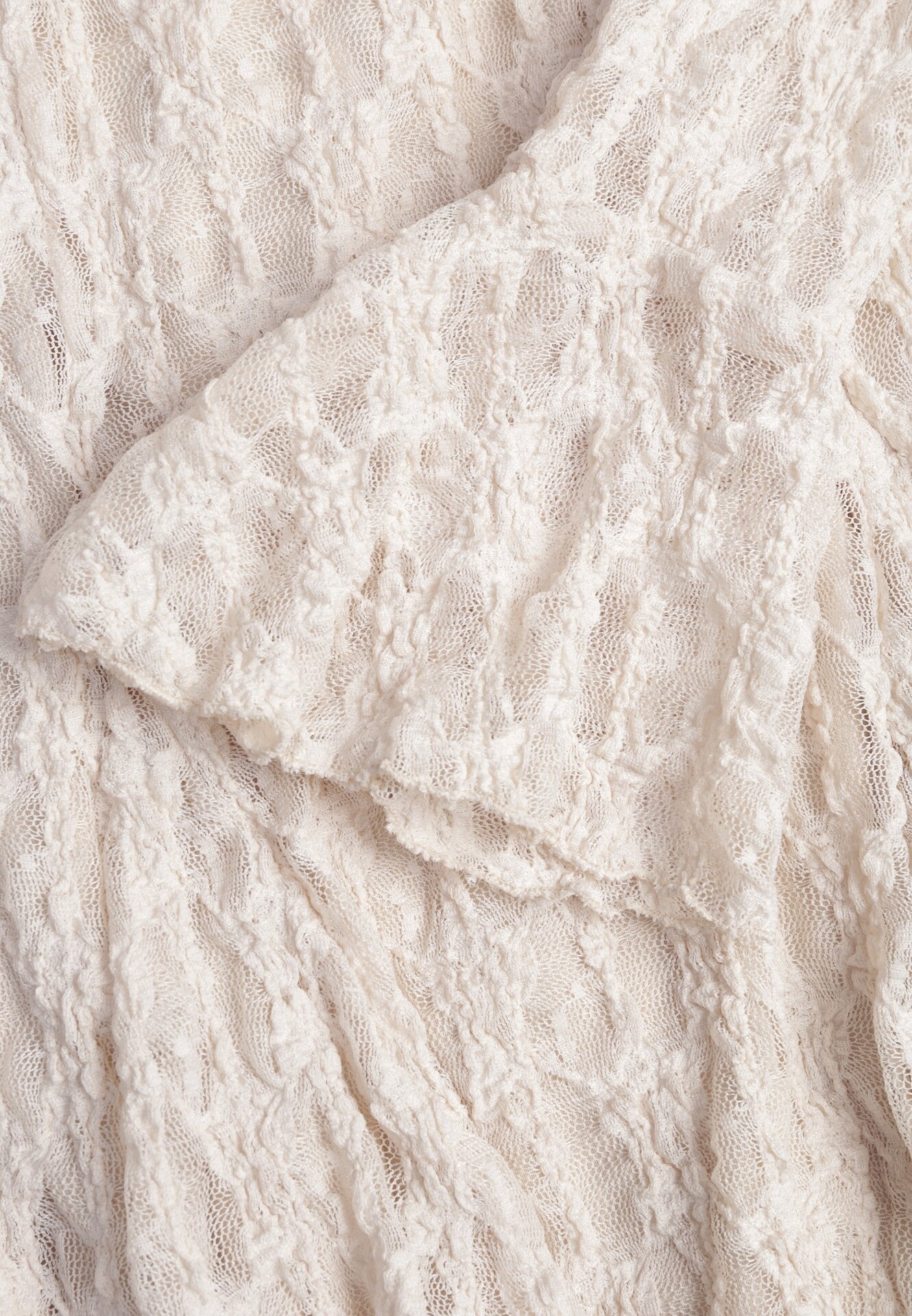 Beżowa Sukienka Koronkowa z Rozkloszowanymi Rękawami Cinatea