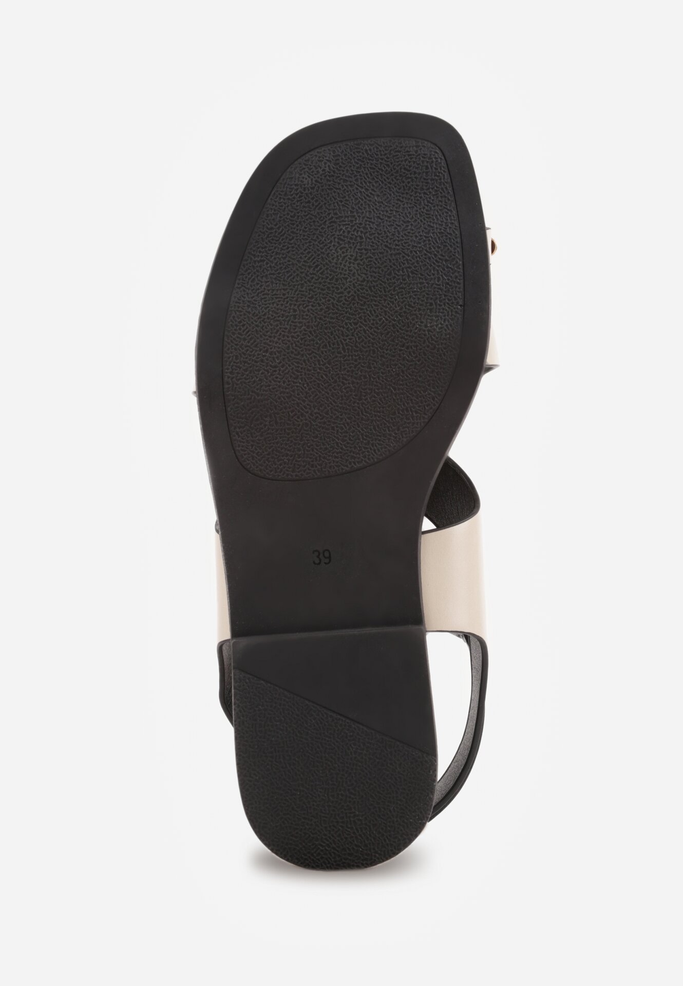 Beżowe Sandały Typu Japonki z Metaliczną Ozdobą Meledra