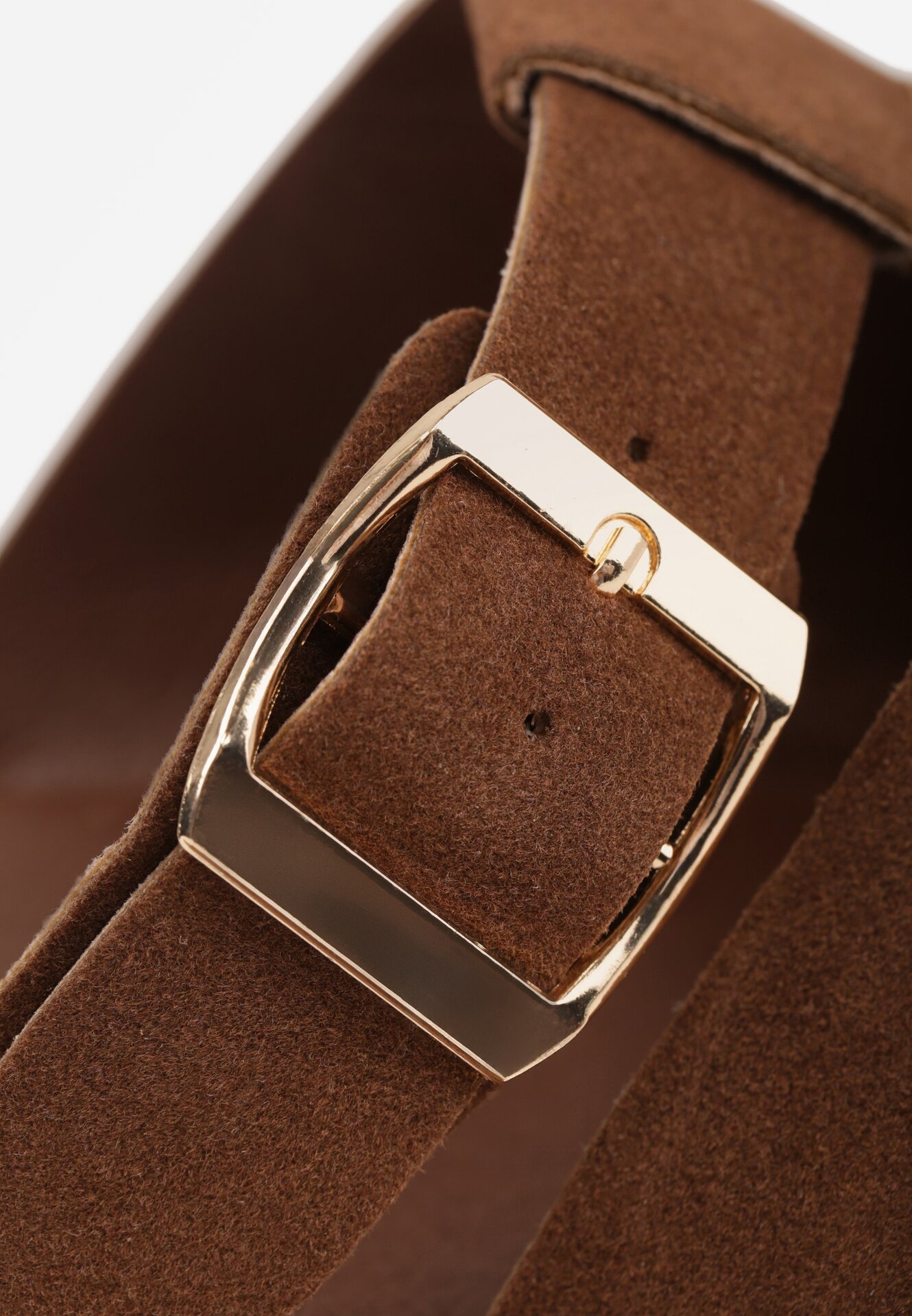 Ciemnobrązowe Klapki z Paskami i Kwadratową Sprzączką Olyndar