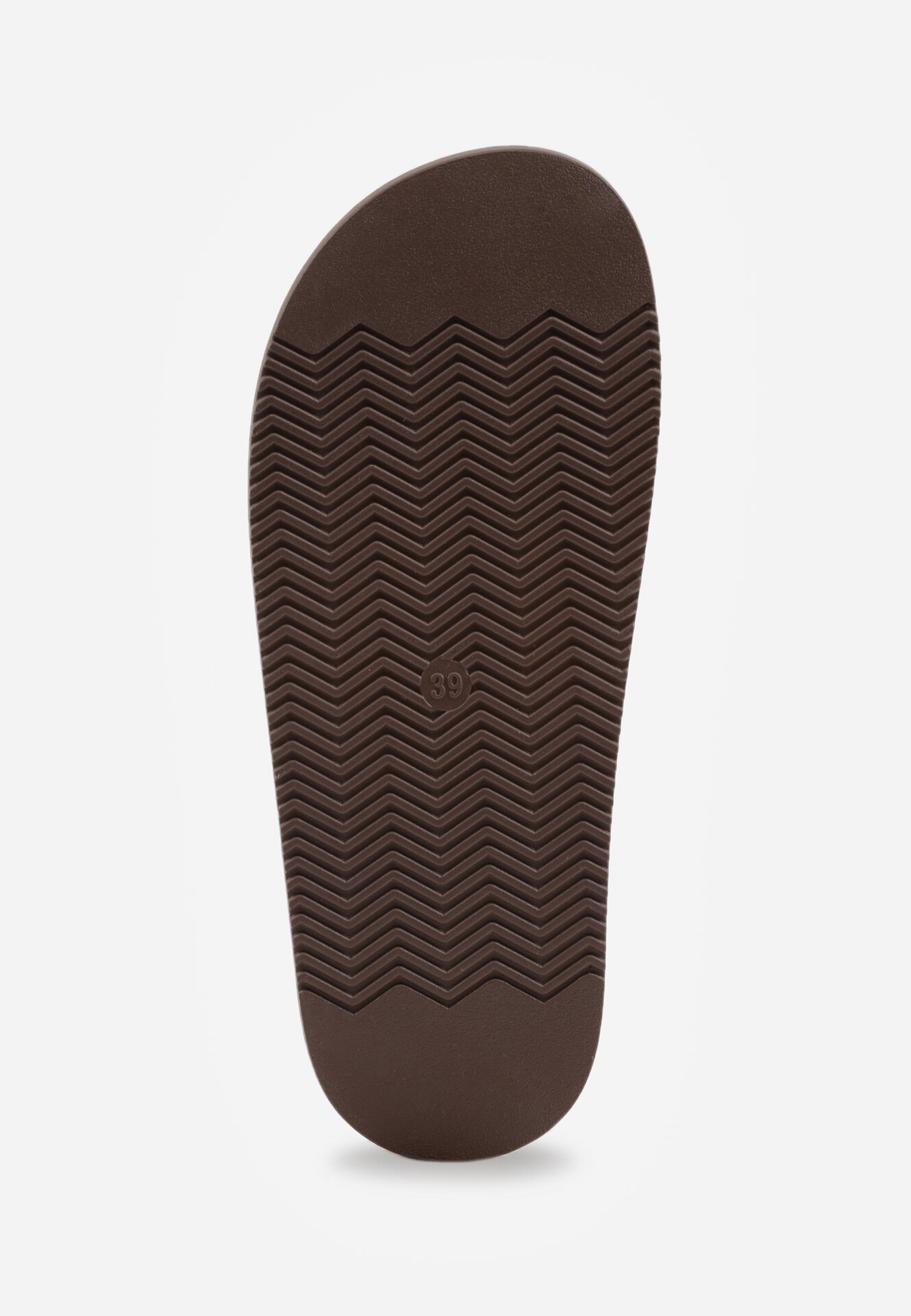 Brązowe Klapki Typu Japonki z Metaliczną Ozdobą Samrina