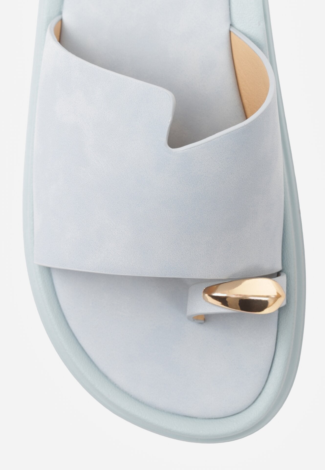 Niebieskie Klapki Typu Japonki z Metaliczną Ozdobą Samrina