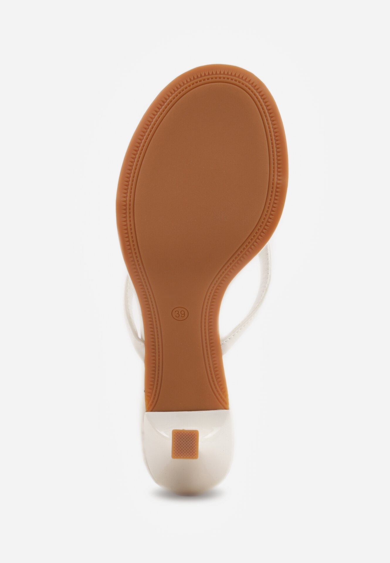 Białe Klapki Japonki na Obcasie Typu Kaczuszka Livnara