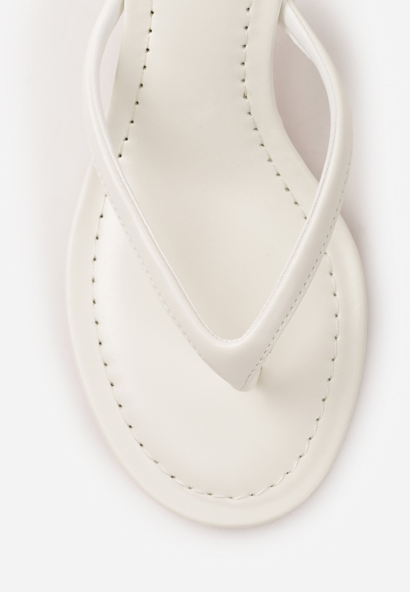 Białe Klapki Japonki na Obcasie Typu Kaczuszka Livnara