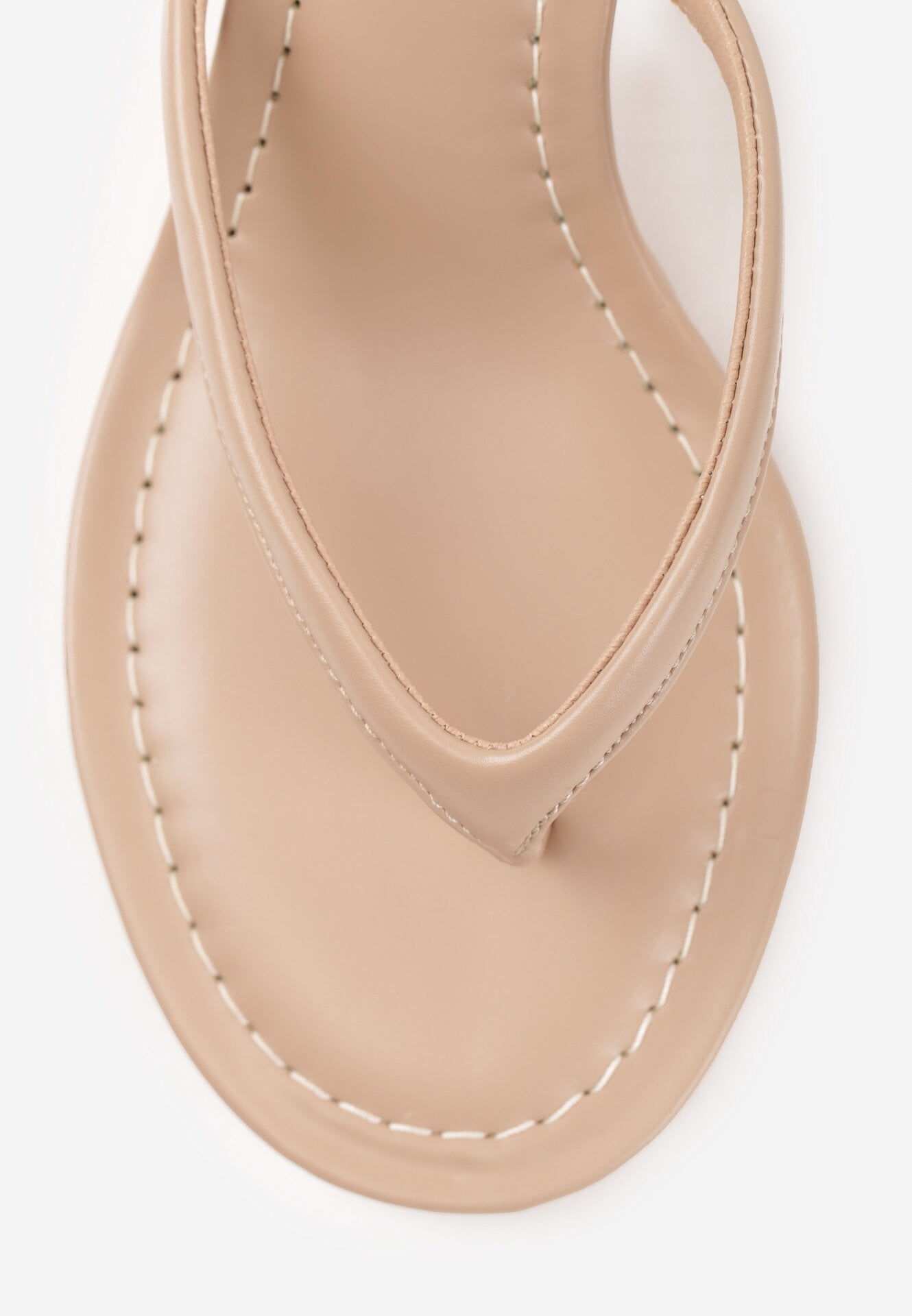 Ciemnobeżowe Klapki Japonki na Obcasie Typu Kaczuszka Livnara