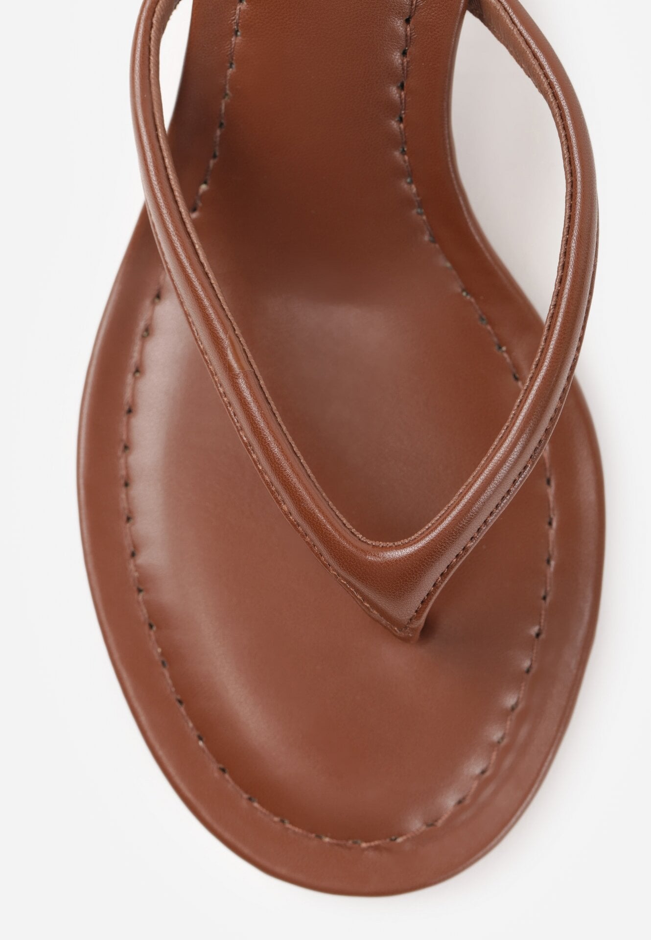 Brązowe Klapki Japonki na Obcasie Typu Kaczuszka Livnara