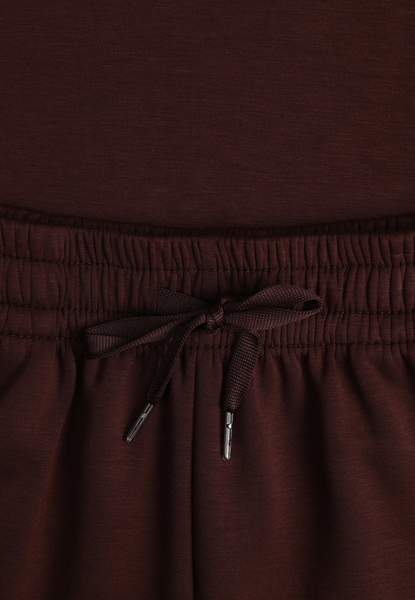 Brązowy Letni Komplet z Bawełny i Wiskozy T-shirt i Szorty Celinai