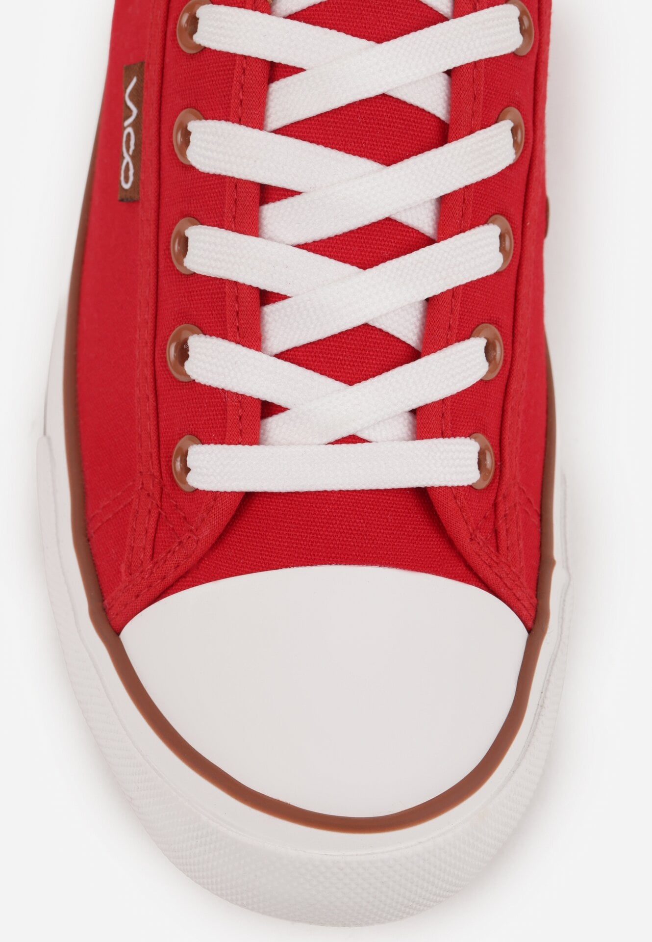 Czerwone Klasyczne Trampki z Kauczukowym Noskiem Olithethis