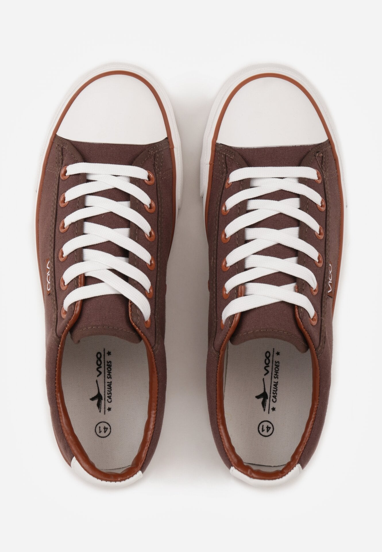 Brązowe Klasyczne Trampki z Kauczukowym Noskiem Olithethis