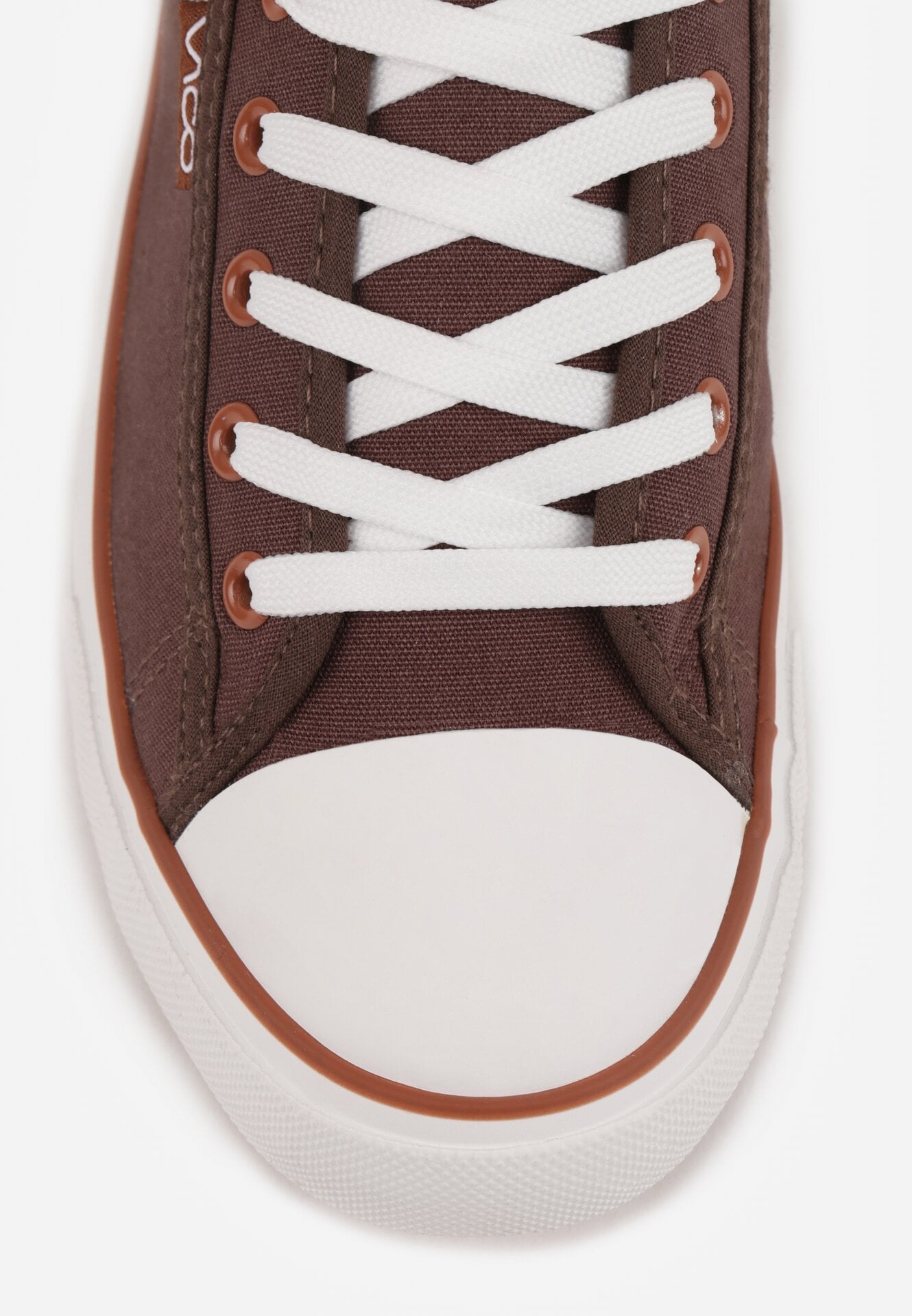 Brązowe Klasyczne Trampki z Kauczukowym Noskiem Olithethis