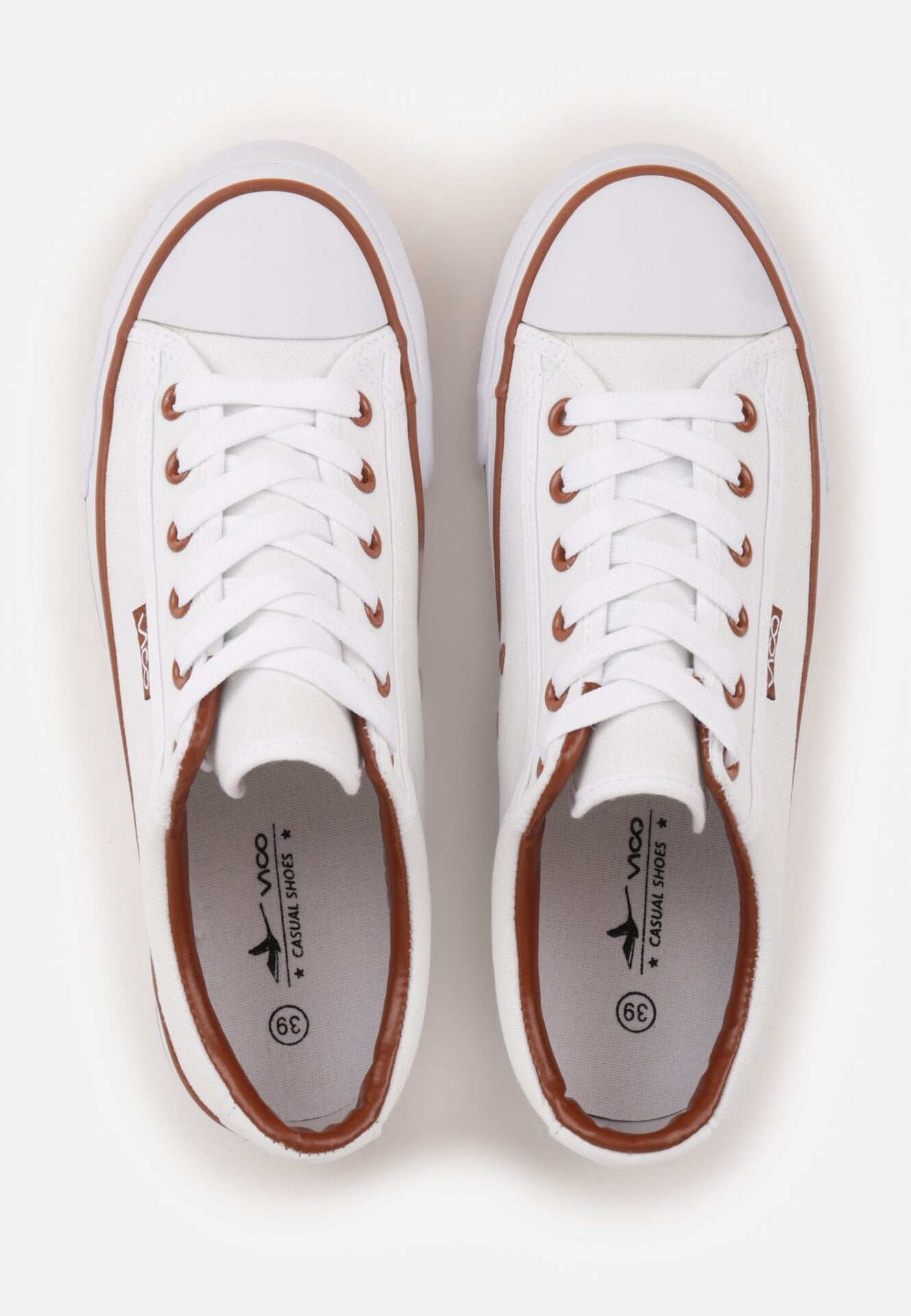 Teniși înalți Alb cu maro