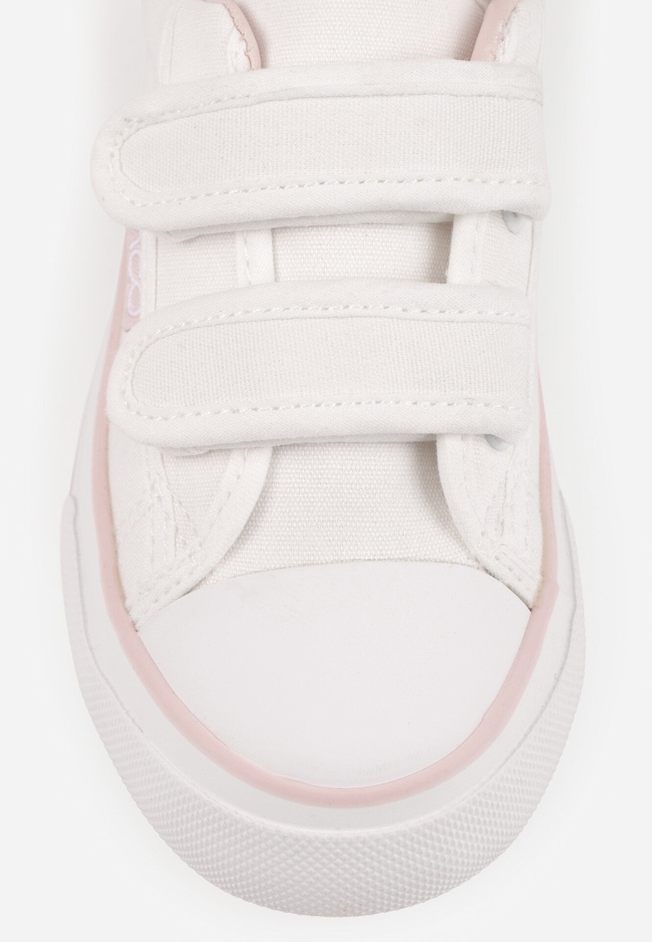 Biało-Różowe Trampki z Kauczukowym Noskiem i Zapięciem na Rzepy Canothea