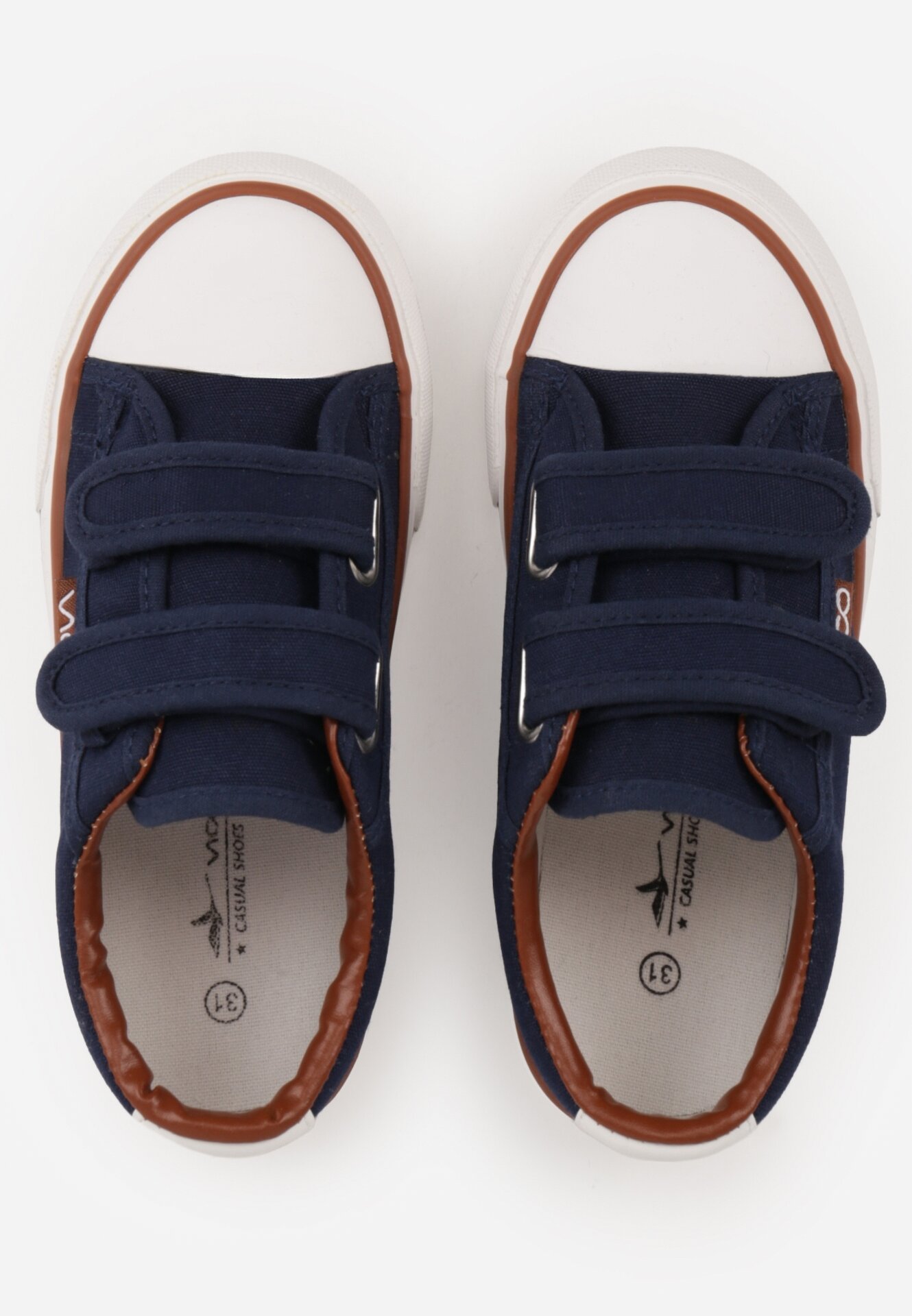 Granatowe Trampki z Kauczukowym Noskiem i Zapięciem na Rzepy Canothea