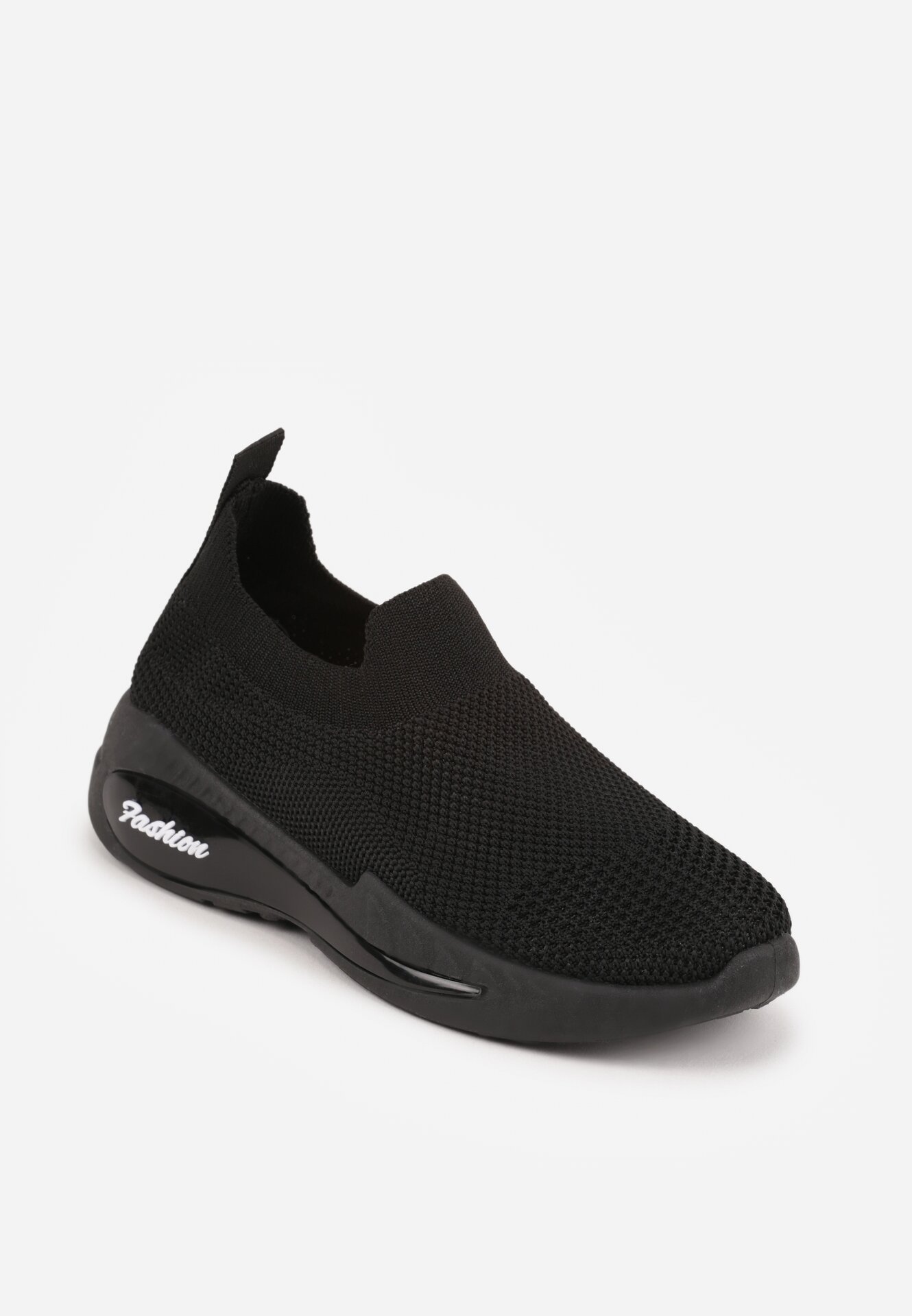 Czarne Wsuwane Buty Sportowe Sneakersy z Siateczkową Cholewką Oaradah