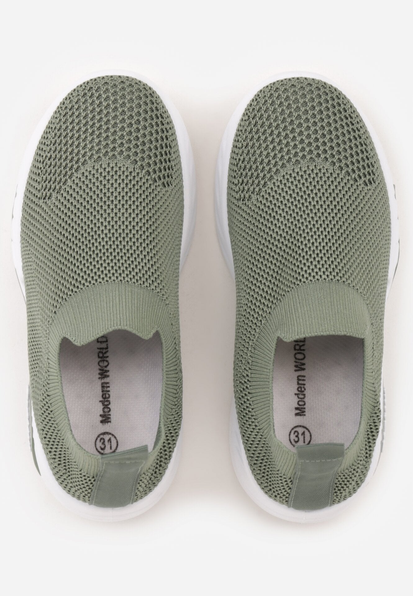 Zielone Wsuwane Buty Sportowe Sneakersy z Siateczkową Cholewką Oaradah