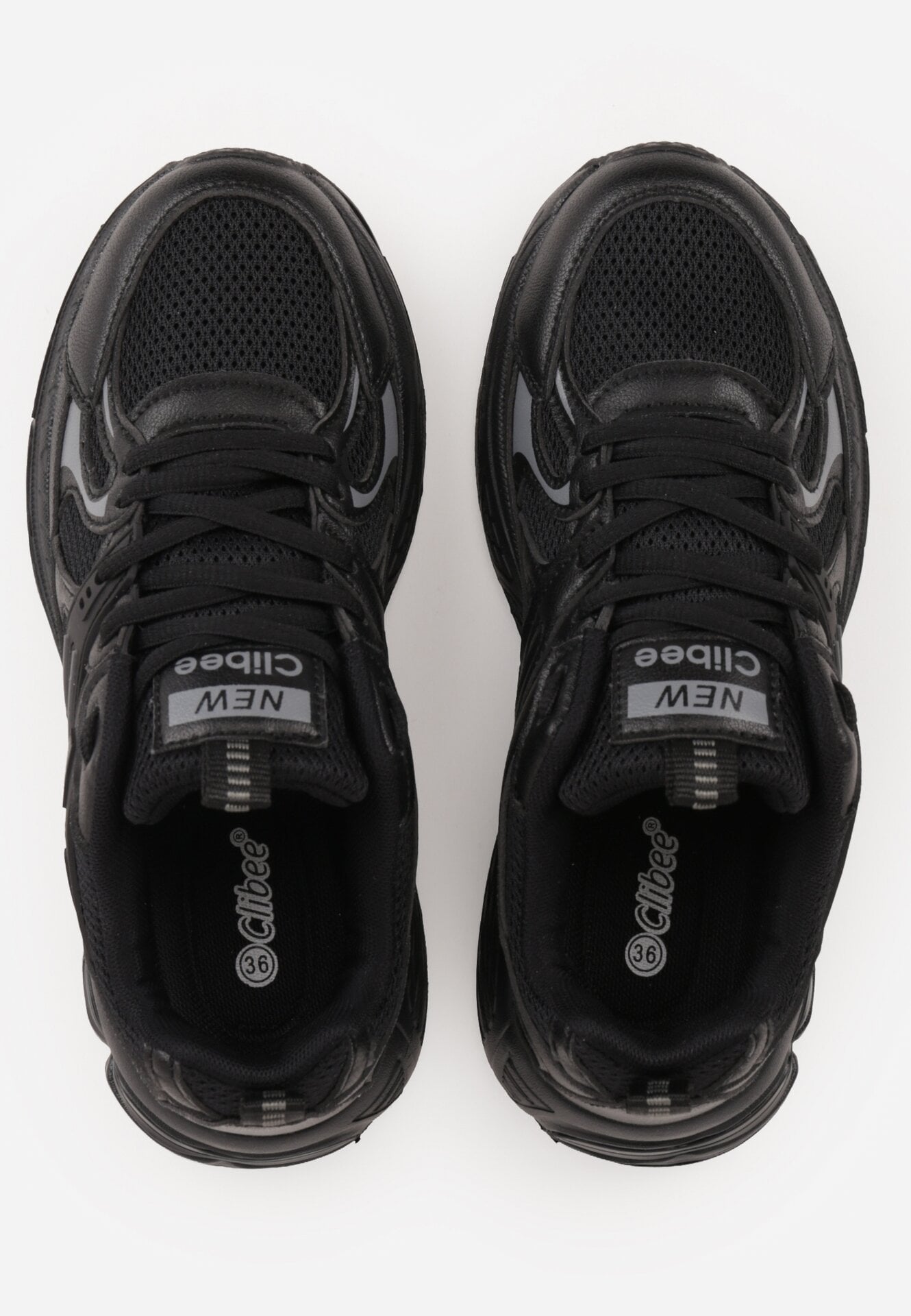 Czarno-Szare Buty Sportowe Sneakersy ze Wstawkami z Siateczki Thessa