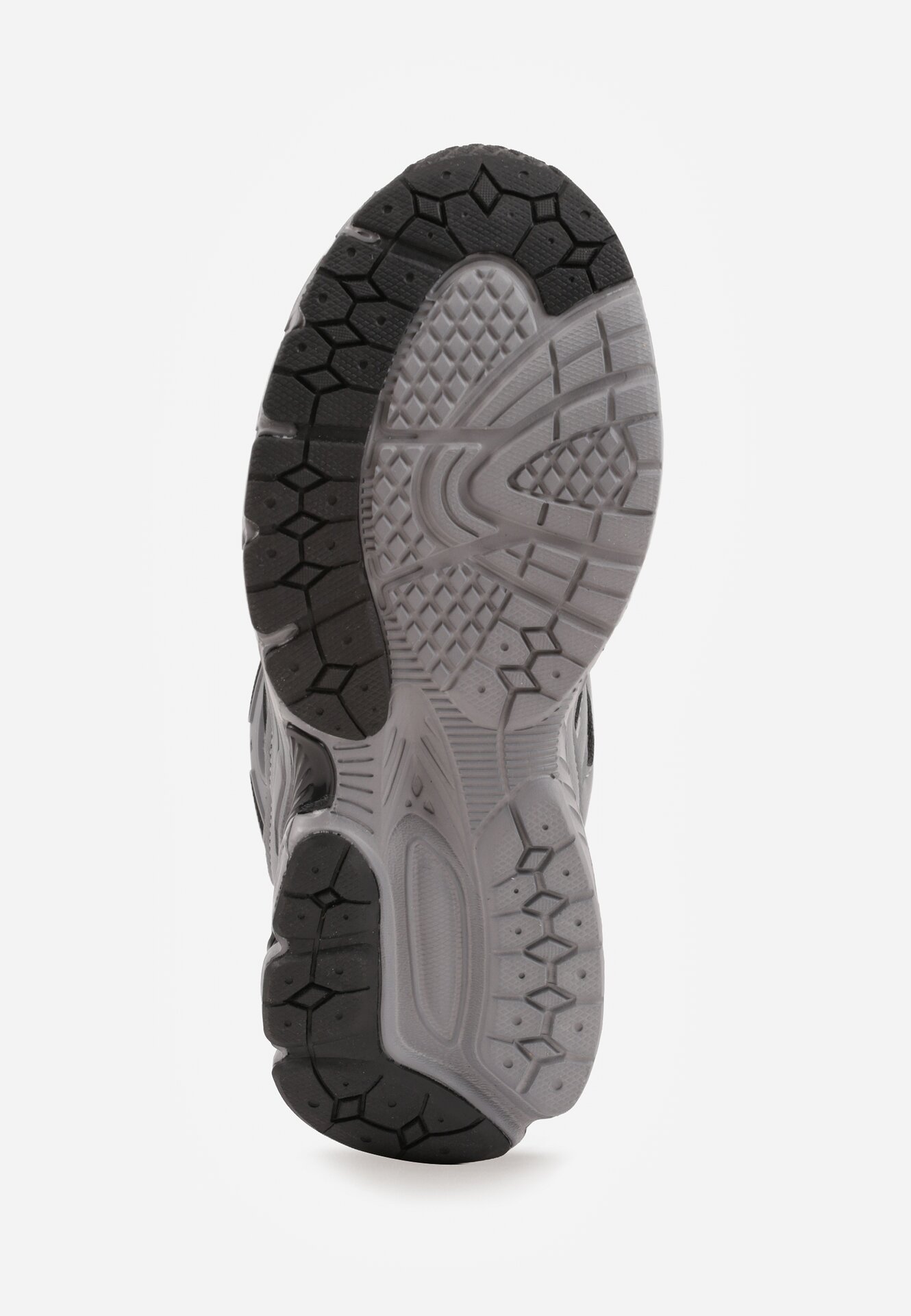 Szaro-Czarne Buty Sportowe Sneakersy ze Wstawkami z Siateczki Thessa