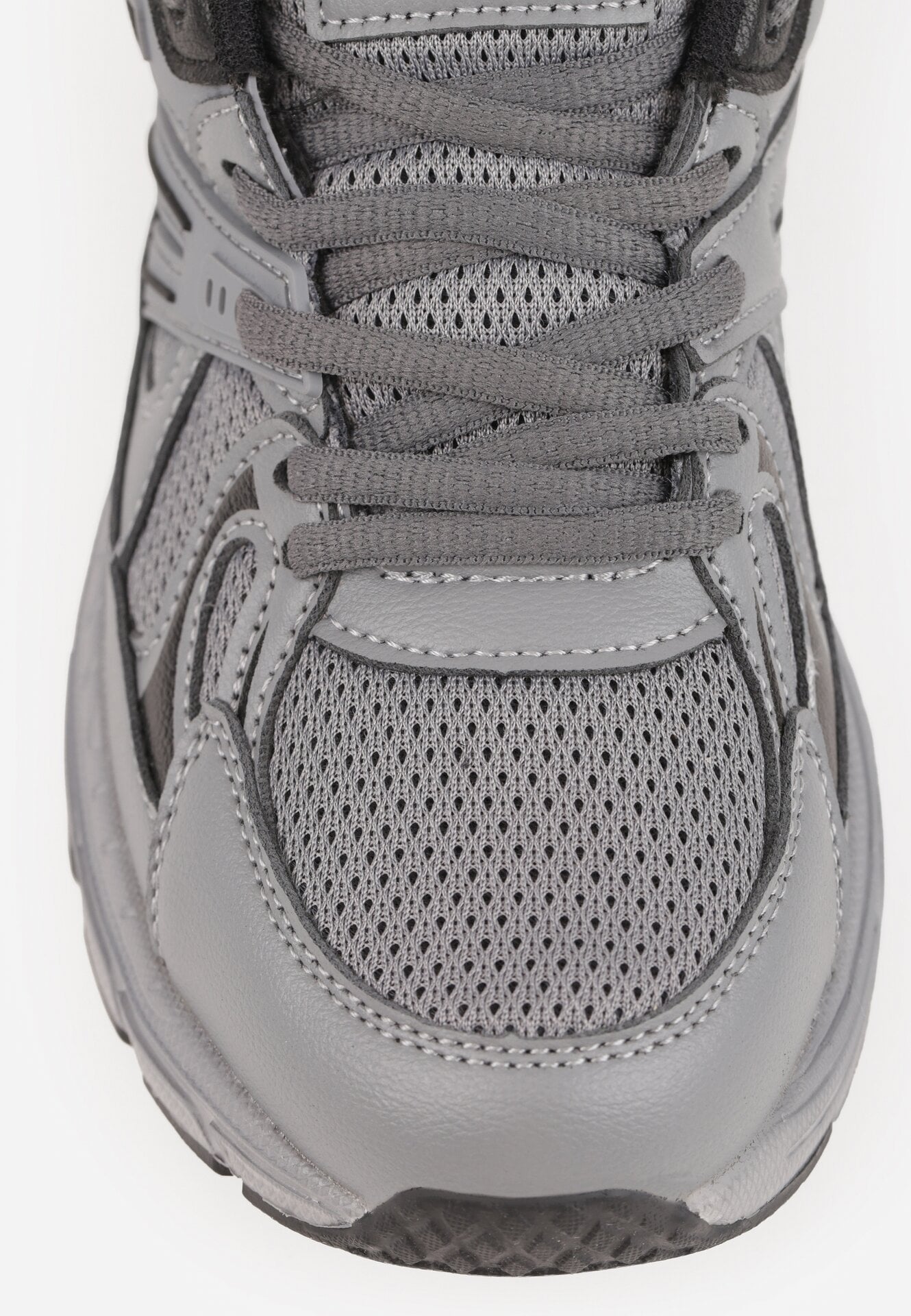 Szaro-Czarne Buty Sportowe Sneakersy ze Wstawkami z Siateczki Thessa