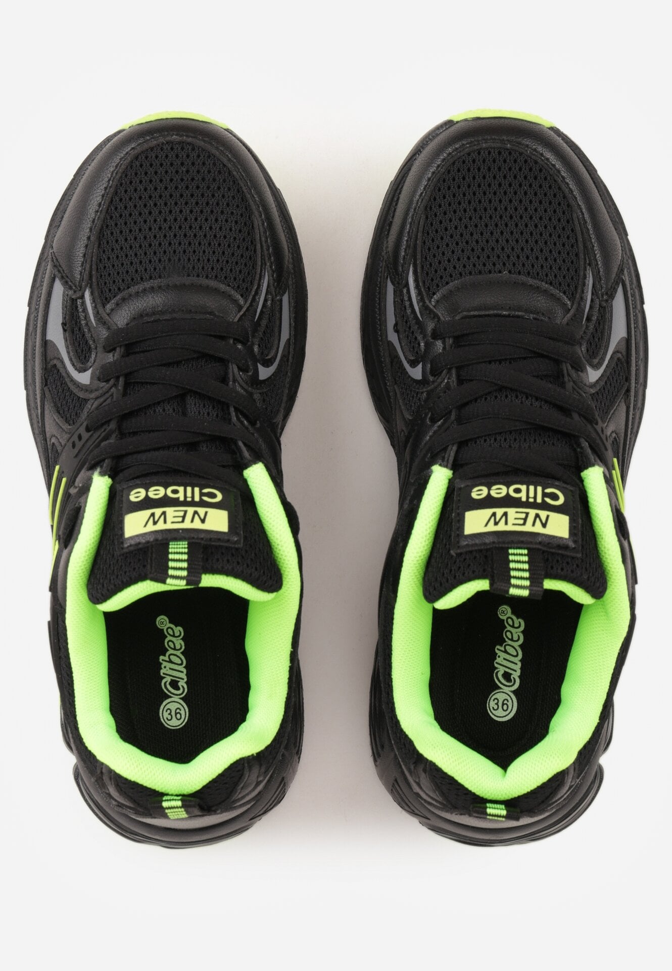 Czarno-Zielone Buty Sportowe Sneakersy ze Wstawkami z Siateczki Thessa