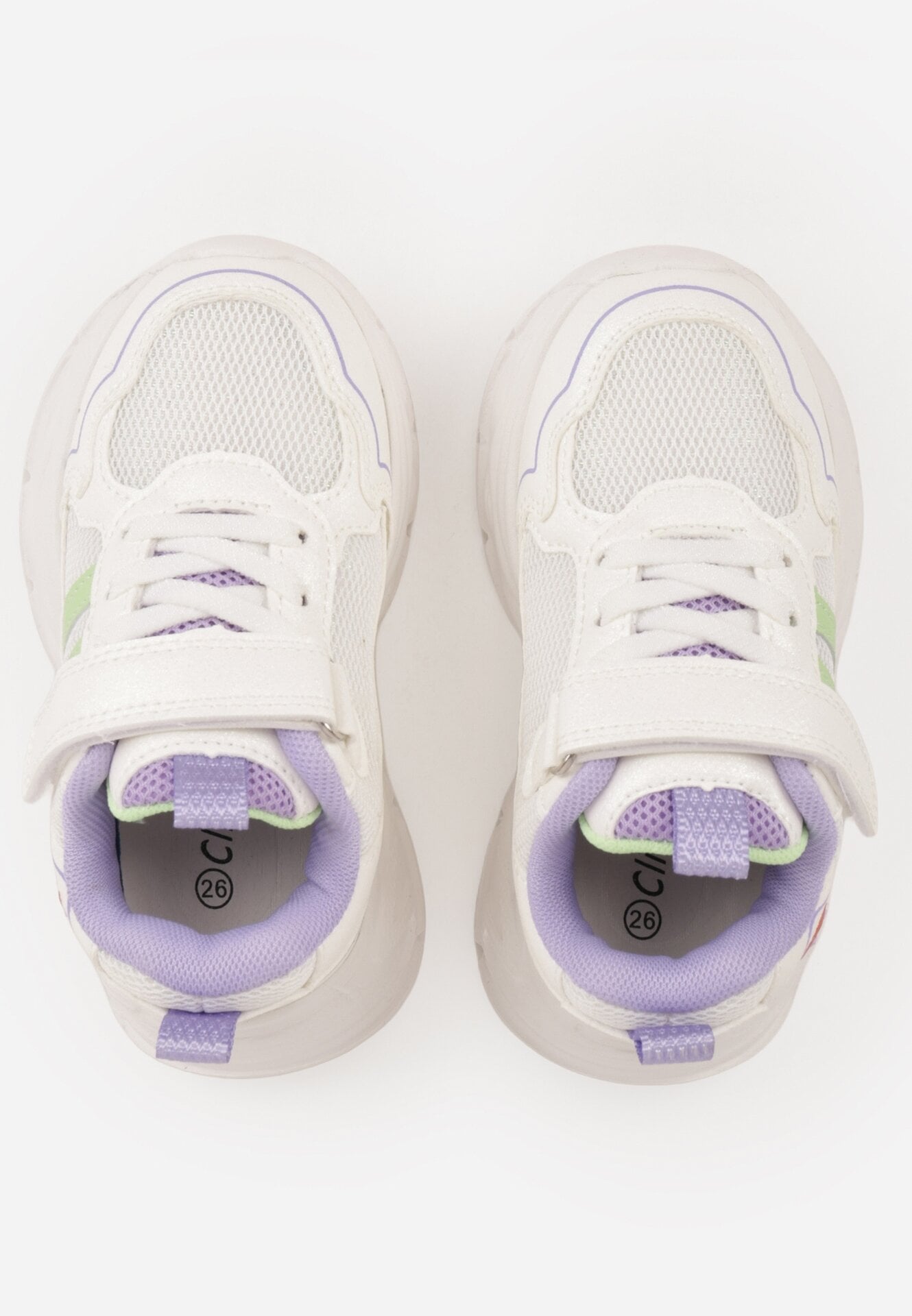 Biało-Fioletowe Buty Sportowe Sneakersy Chunky na Platformie Iasesis