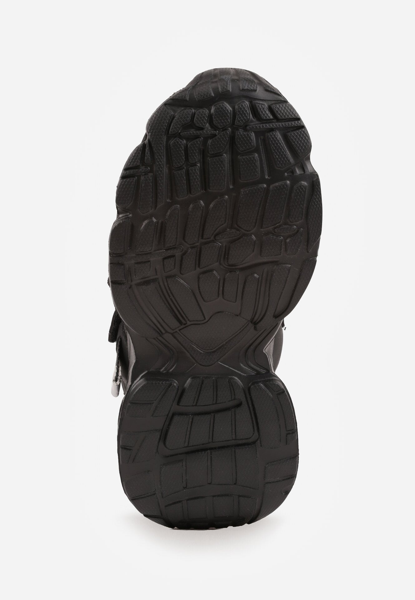 Czarne Buty Sportowe Sneakersy z Ozdobnymi Taśmami na Rzep i Podeszwą Chunky Sirila