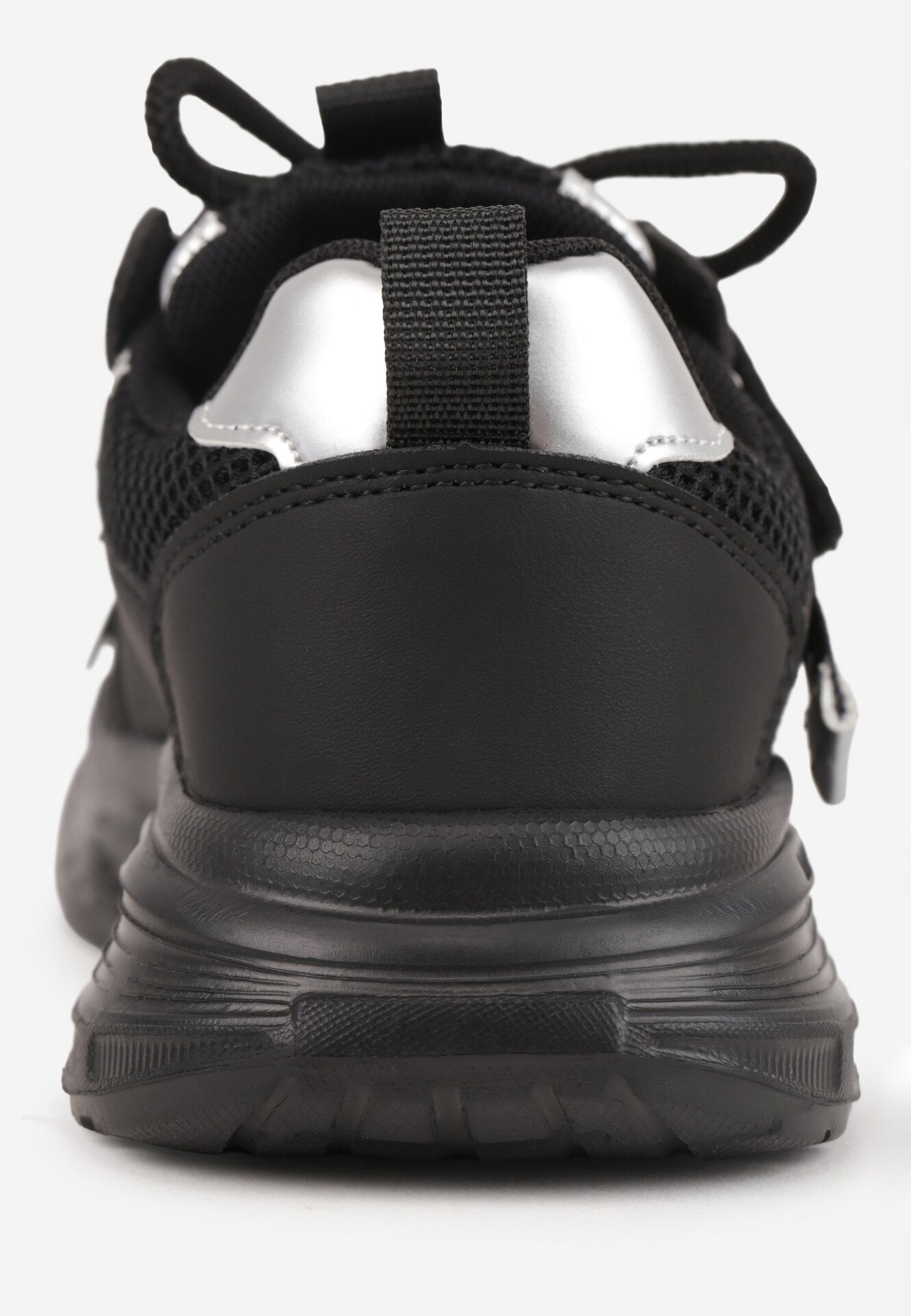 Czarne Buty Sportowe Sneakersy z Ozdobnymi Taśmami na Rzep i Podeszwą Chunky Sirila