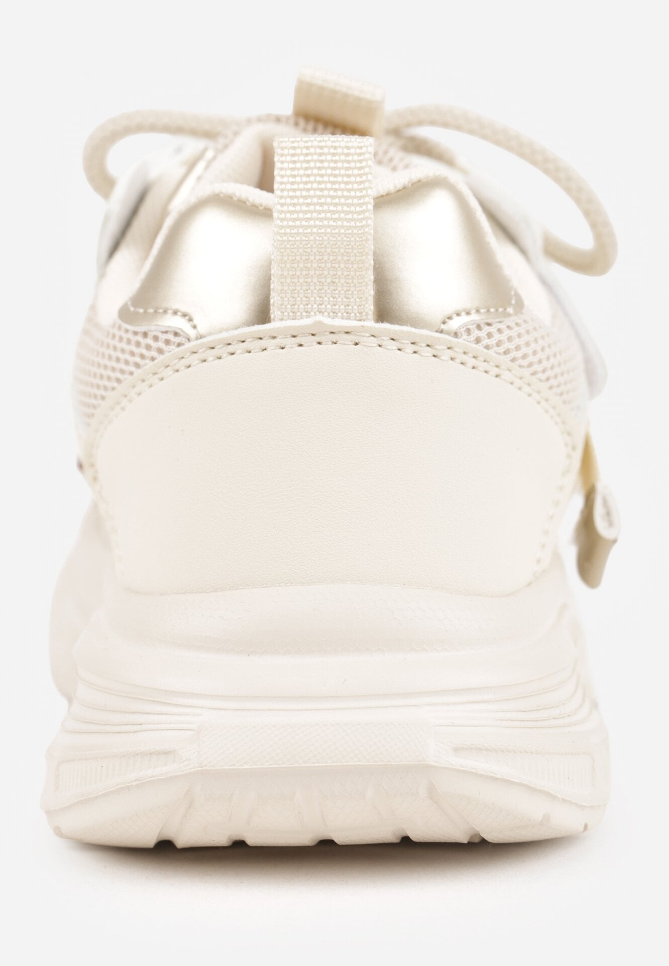 Beżowe Buty Sportowe Sneakersy z Ozdobnymi Taśmami na Rzep i Podeszwą Chunky Sirila