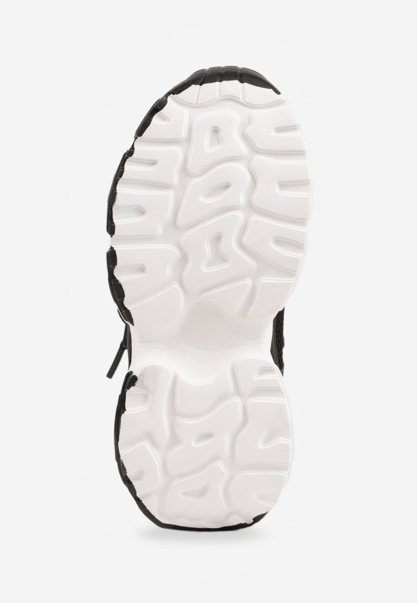 Czarno-Białe Buty Sportowe Sneakersy z Rzepem na Podeszwie Chunky Callamare