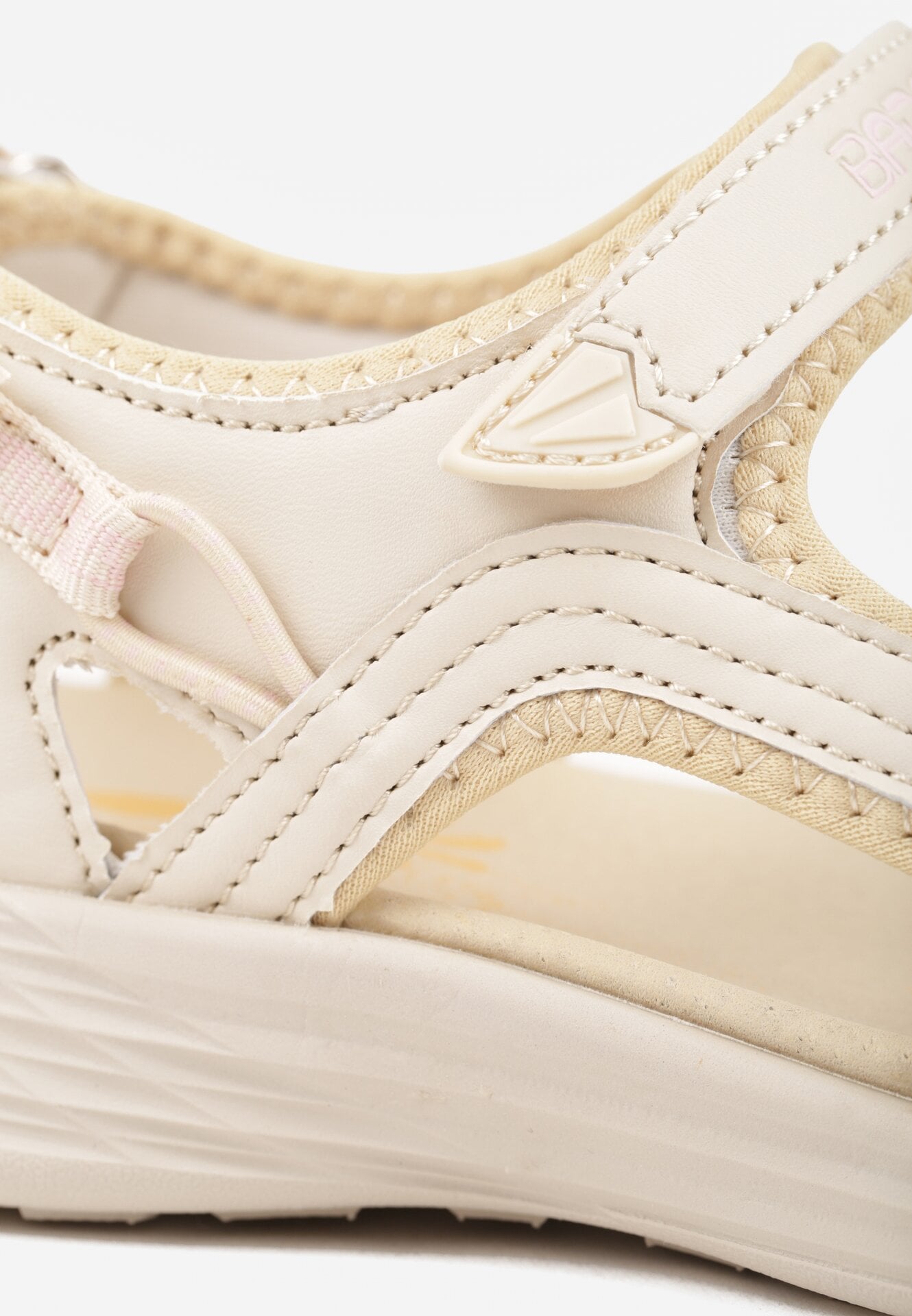 Ciemnobeżowe Sportowe Sandały ze Skórzaną Wkładką Corolenia