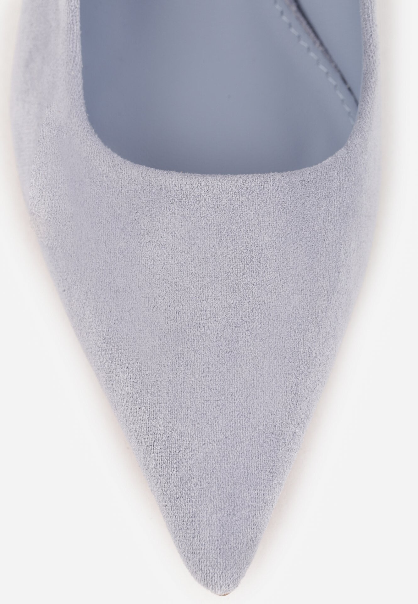 Niebieskie Czółenka z Imitacji Zamszu na Kaczuszce z Odkrytą Piętą Raeneh