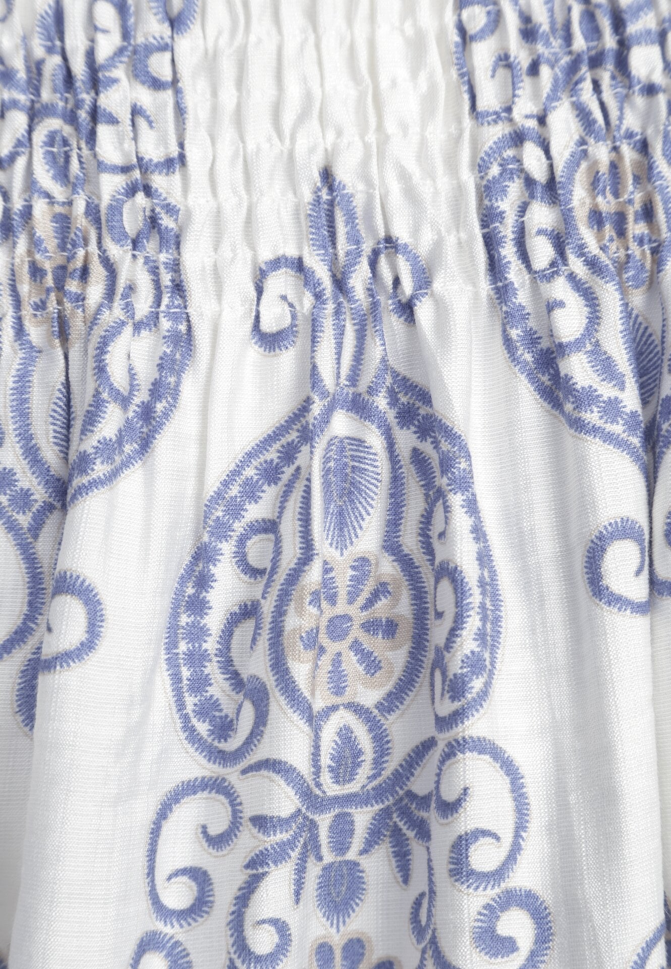 Niebieska Wiskozowa Sukienka Hiszpanka w Etniczny Wzór Hywen