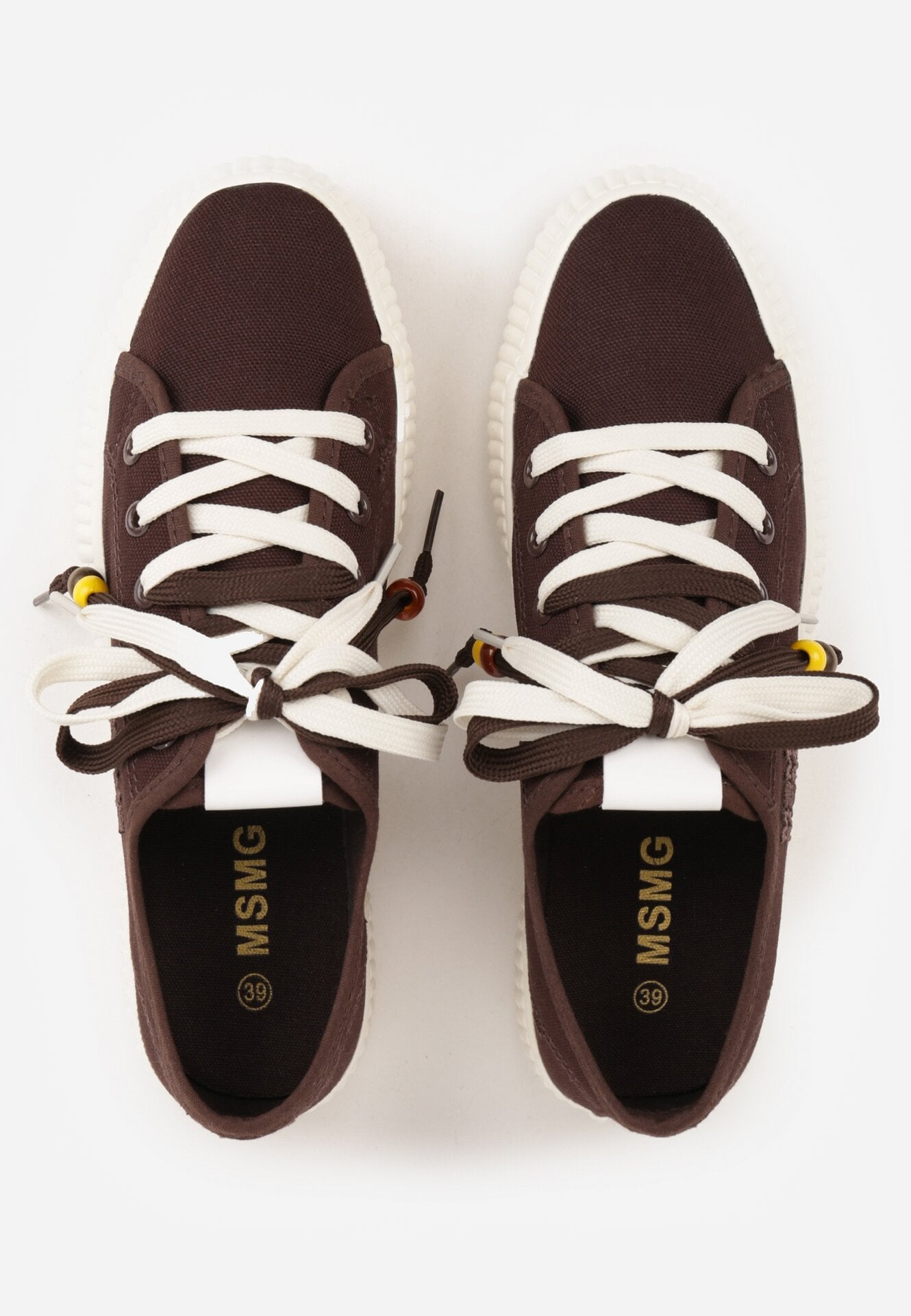 Brązowe Trampki Pod Kostkę na Grubej Podeszwie z Podwójnym Sznurowaniem Callixera