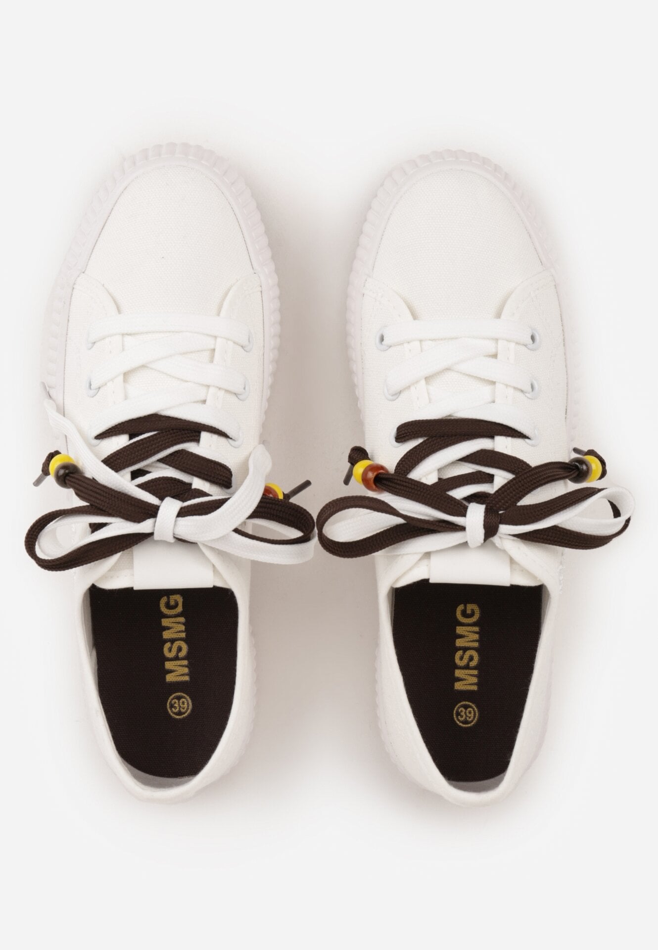 Białe Trampki Pod Kostkę na Grubej Podeszwie z Podwójnym Sznurowaniem Callixera