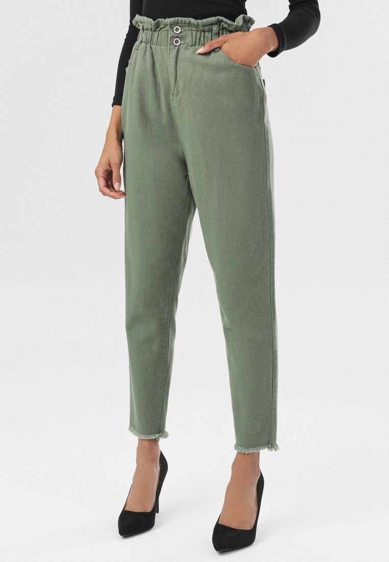 Khaki Spodnie Paper Bag Periris