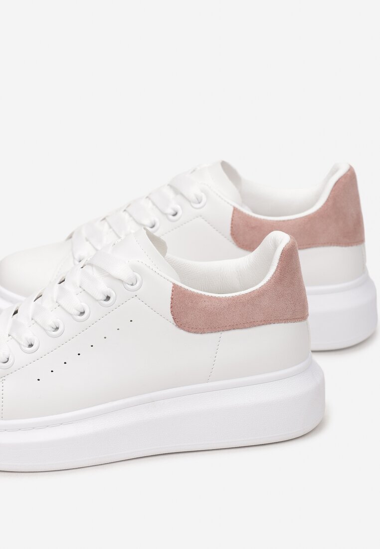 Biało-Różowe Sneakersy Leuconome