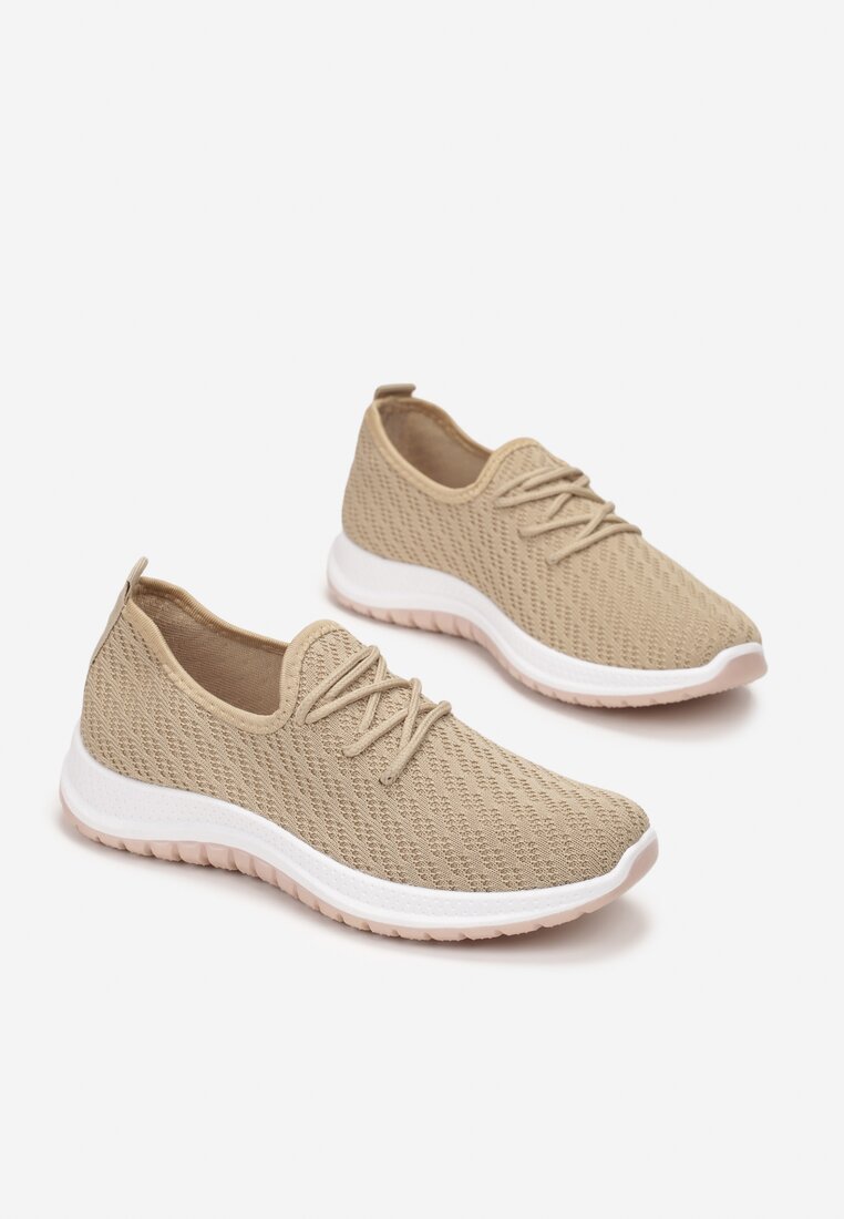 Beżowe Buty Sportowe Vyloris