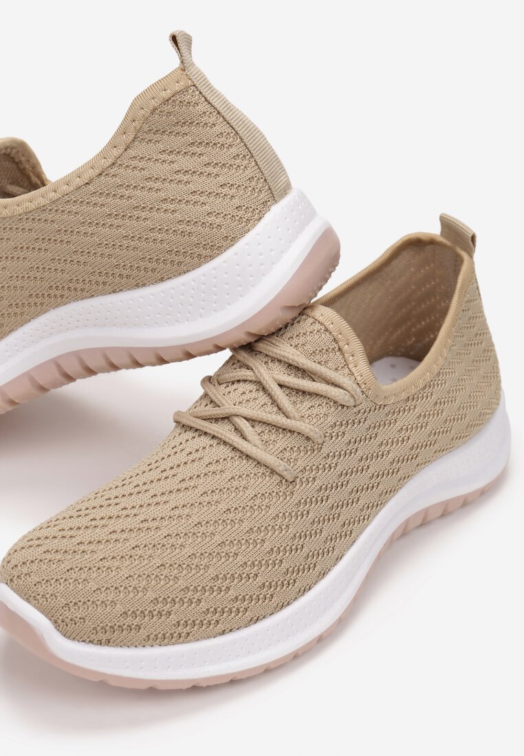 Beżowe Buty Sportowe Vyloris