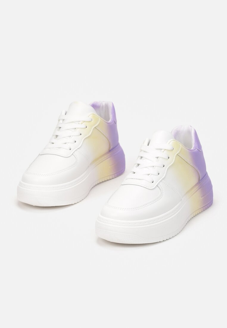 Biało-Fioletowe Sneakersy Endaris