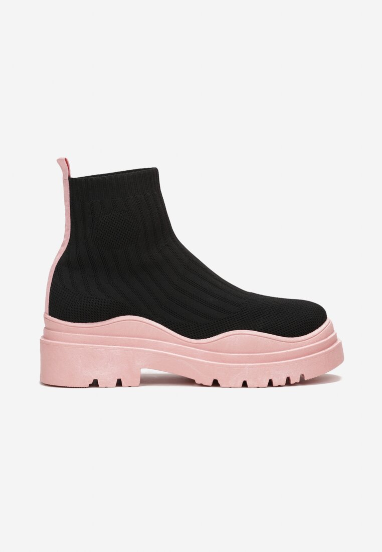 Czarno-Różowe Sneakersy Razia