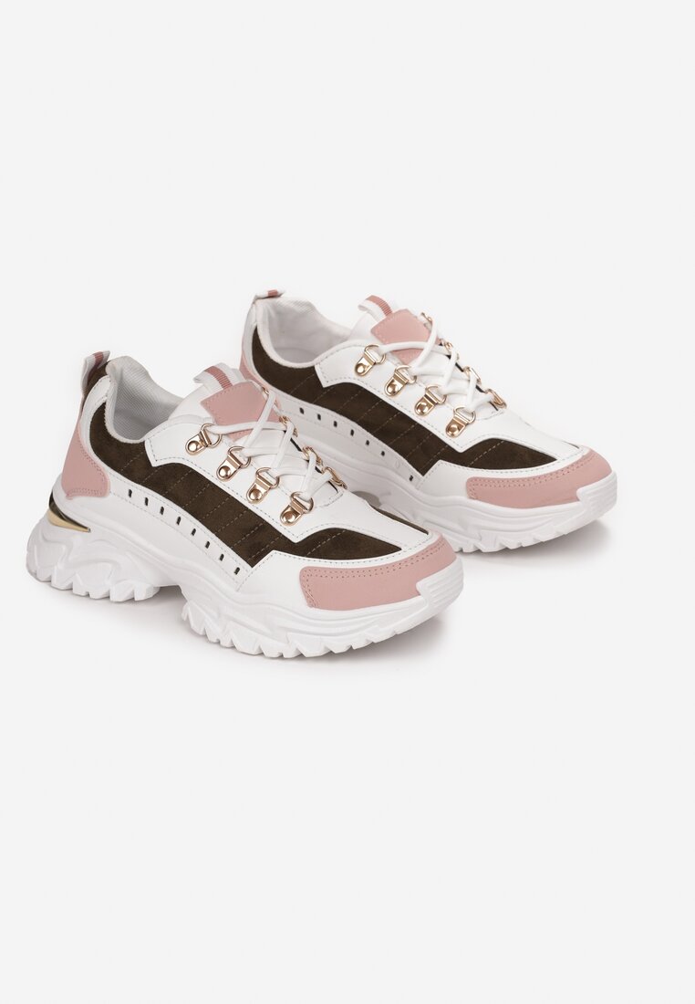 Granatowo-Różowe Sneakersy Enolia