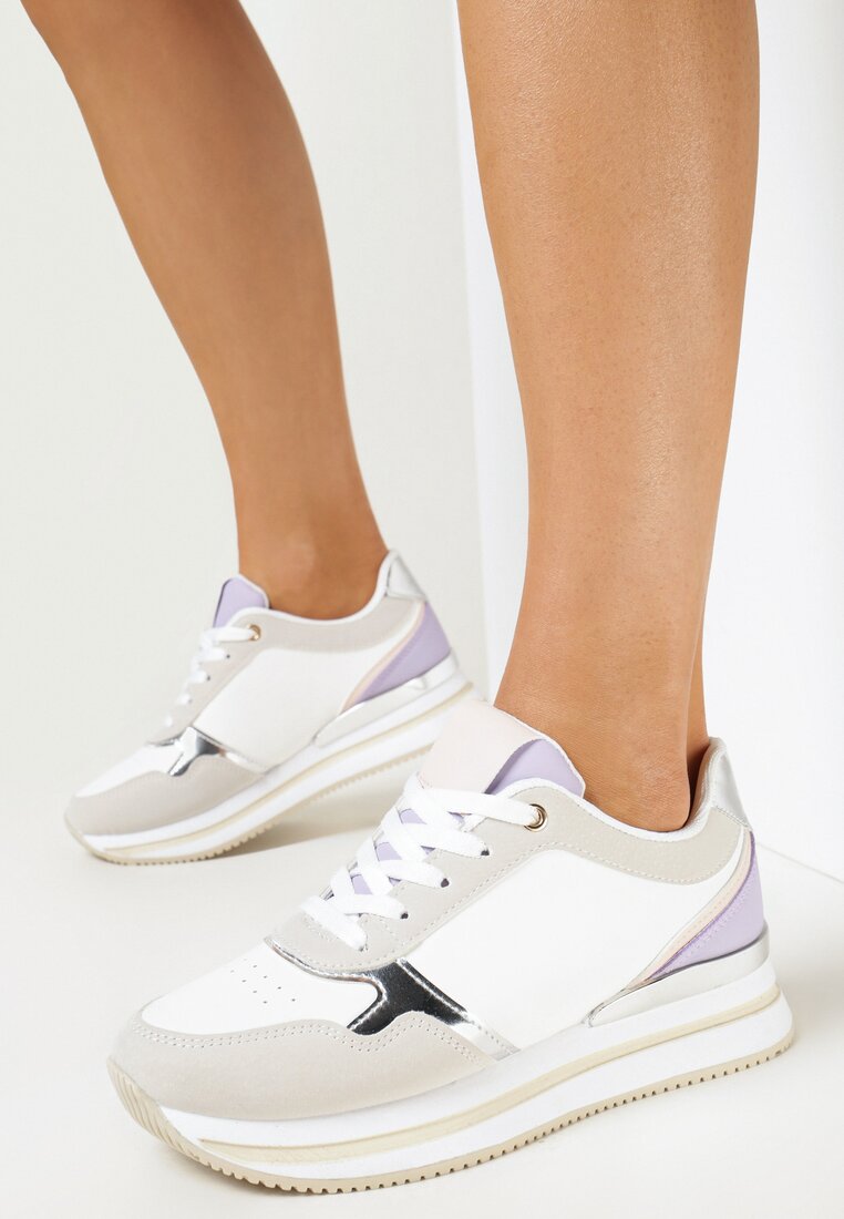 Biało-Fioletowe Sneakersy Lilala