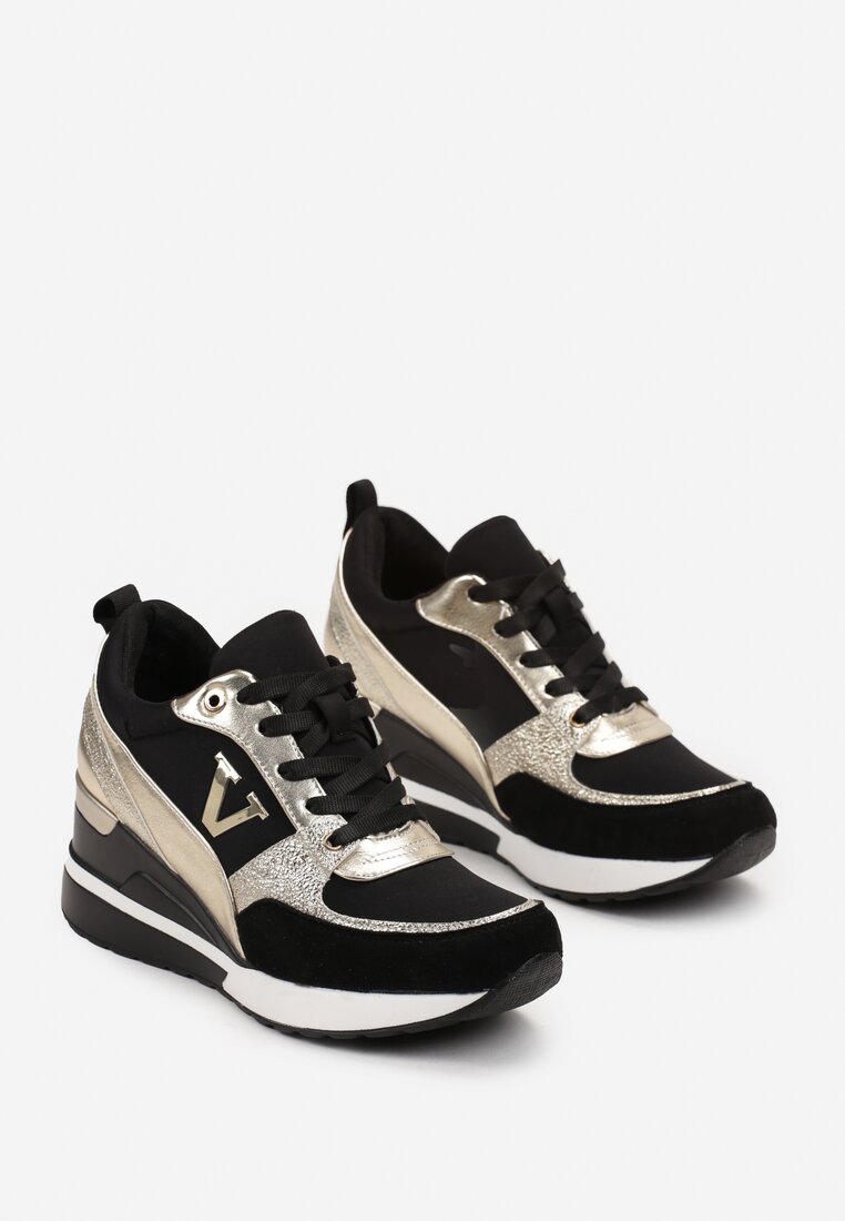 Złoto-Czarne Sneakersy Anefa