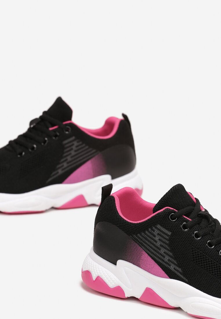 Czarno-Fuksjowe Buty Sportowe Nahili