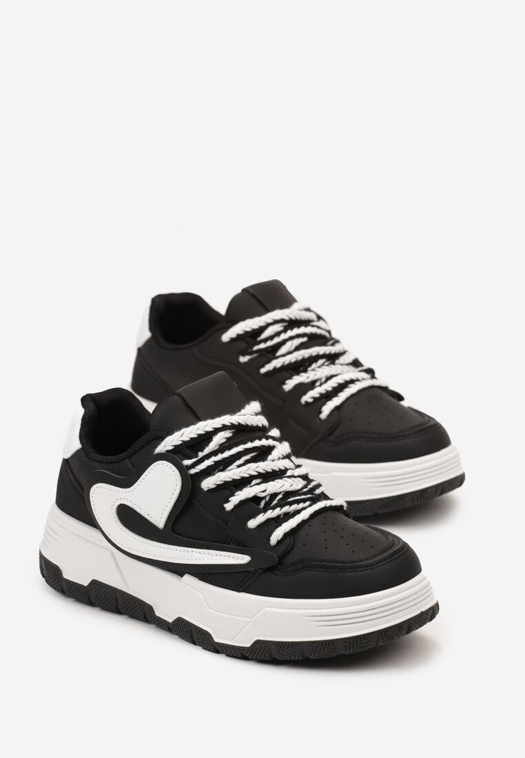 Czarno-Białe Sneakersy Beliossa