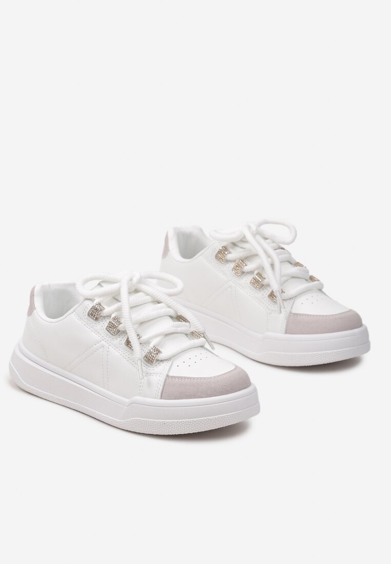 Biało-Złote Sneakersy Wonaria