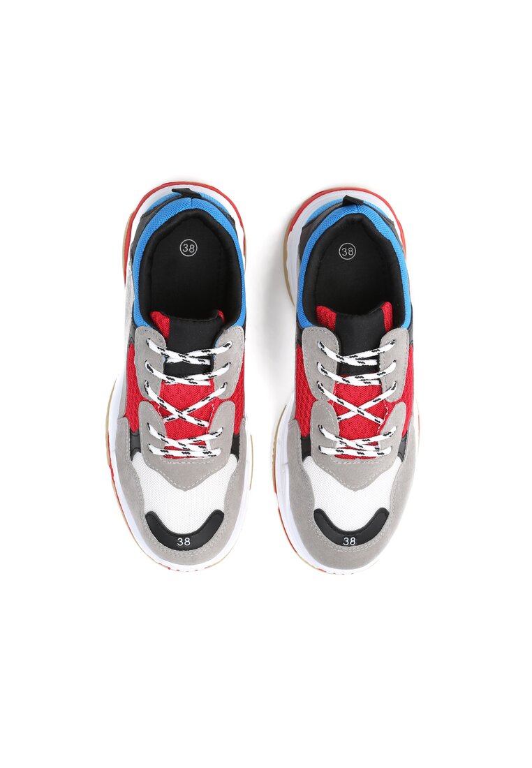 Szaro-Czerwone Sneakersy Boomerang