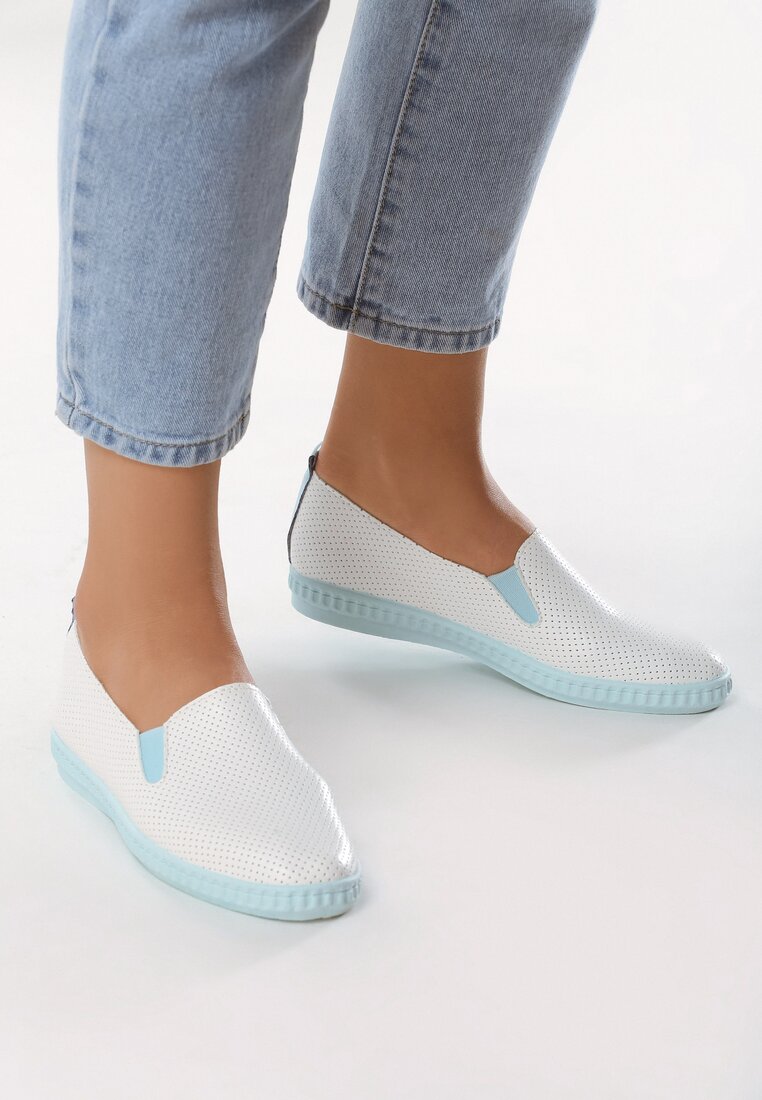 Biało-Niebieskie Slip On Thrillers