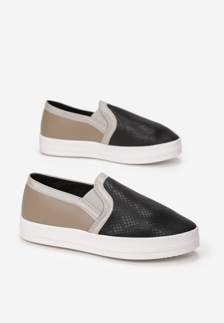 Czarne Slip On Snake