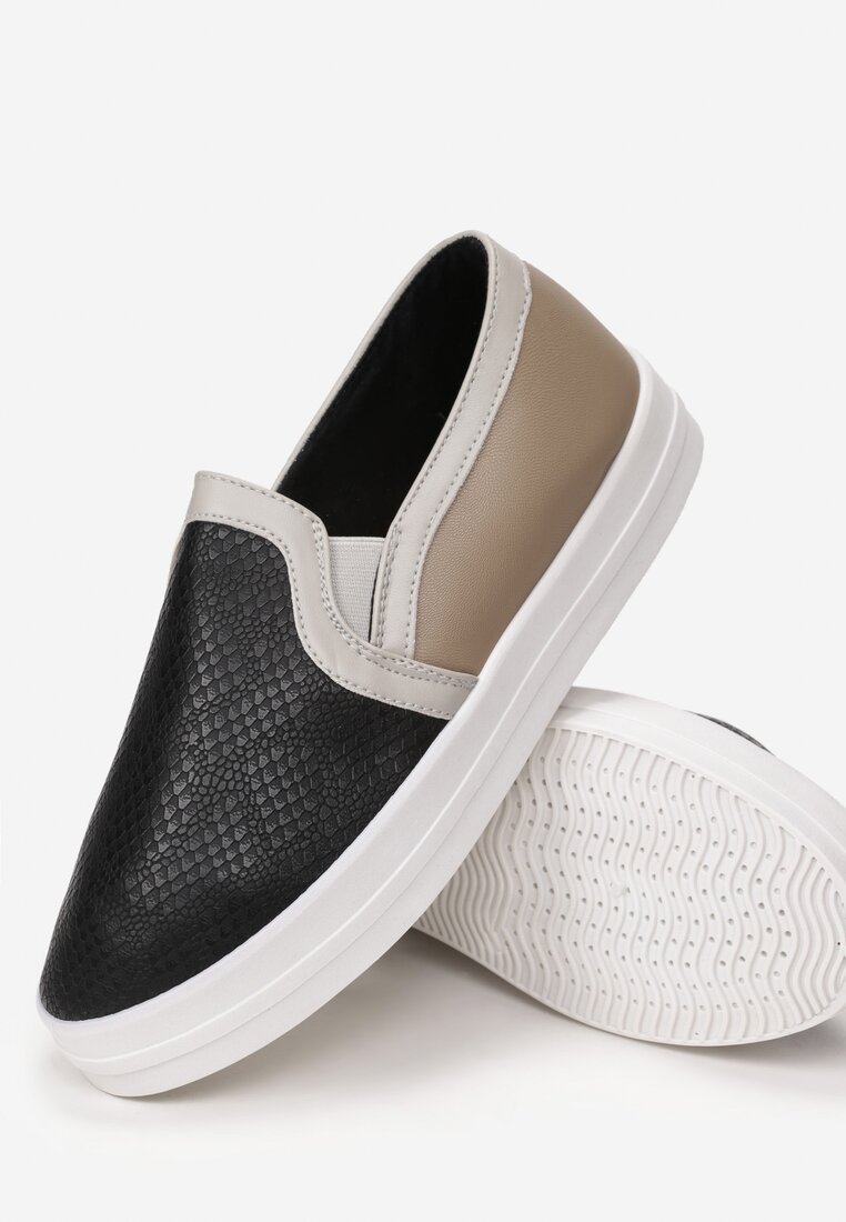 Czarne Slip On Snake