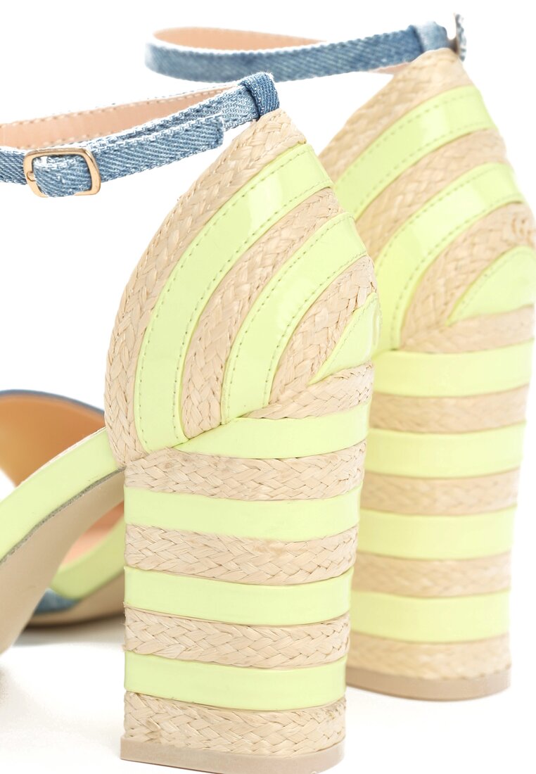 Limonkowe Sandały Last Stripes