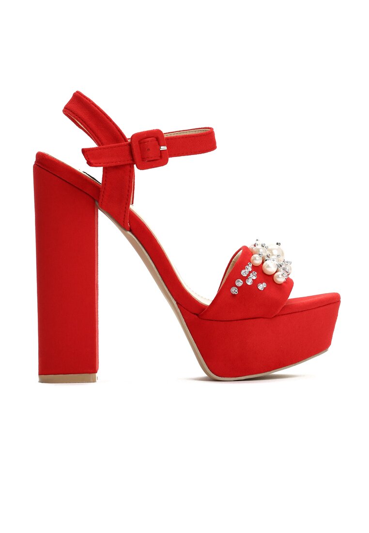 Czerwone Sandały Pearls Design